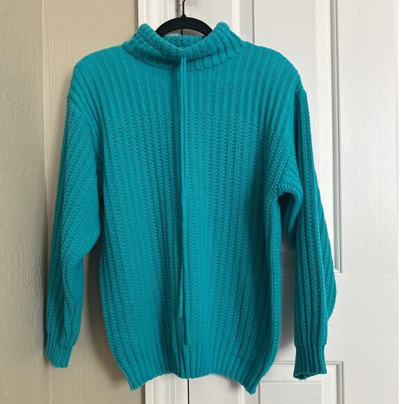Vintage Gitano Knits Teal Sweater 100% Acrylic Korea Medium - Picture 1 of 4